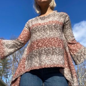 Knox Rose Flare Sleeve Striped Sweater - S